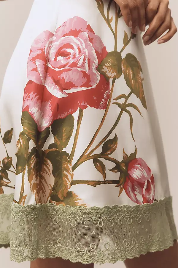 Anthropologie Aston Studio Violet V-Neck Mini Slip Dress Antique Rose