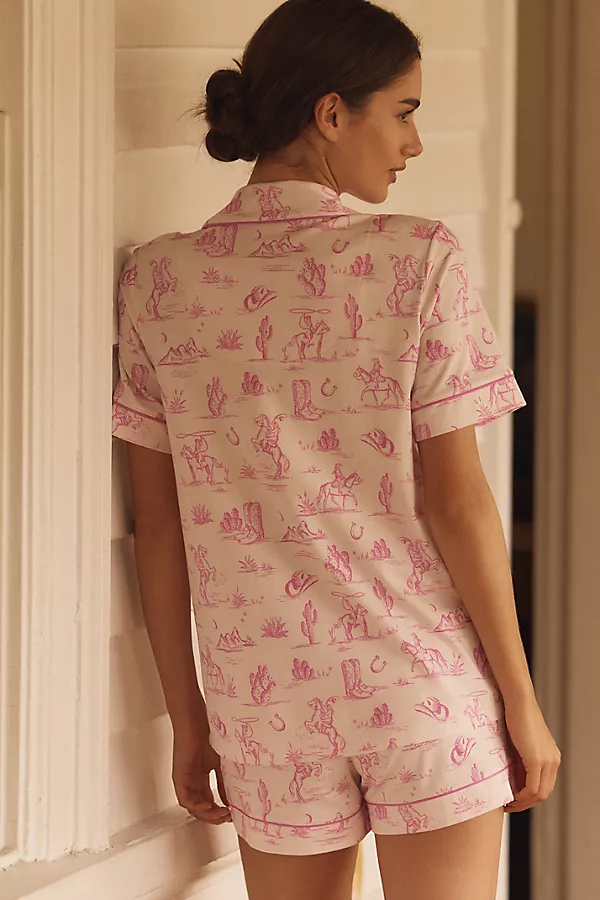 Anthropologie BedHead PJs Cowgirl Toile Pajama Set Cowgirl Toile