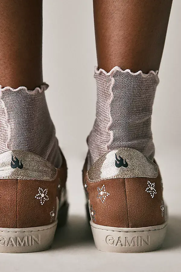 Anthropologie Bibi Lou Gamin Sneakers Brown Pattern