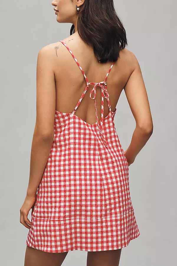 Anthropologie By Anthropologie Apron-Style Mini Dress Raspberry