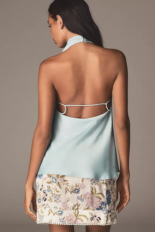 Anthropologie By Anthropologie Cowl-Neck Halter Top Sky