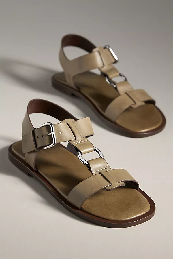 Anthropologie By Anthropologie Gladiator Ring Sandals Moss