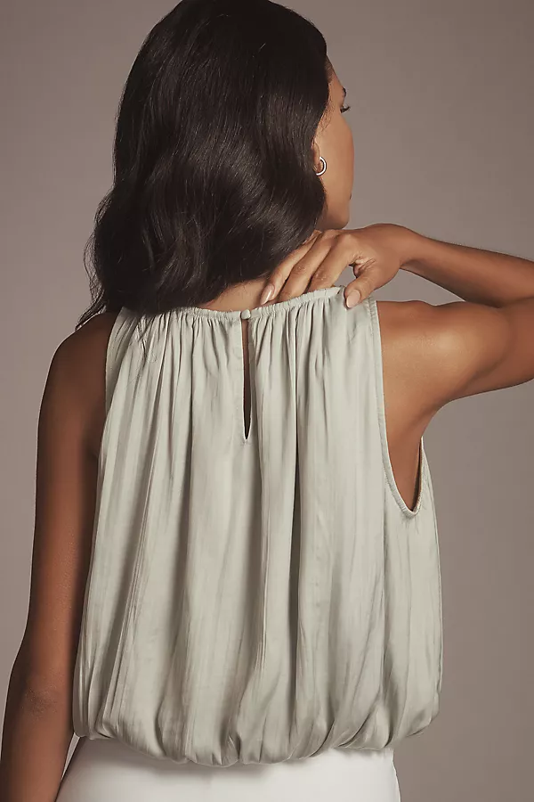 Anthropologie By Anthropologie Halter Cropped Bubble Top Mint