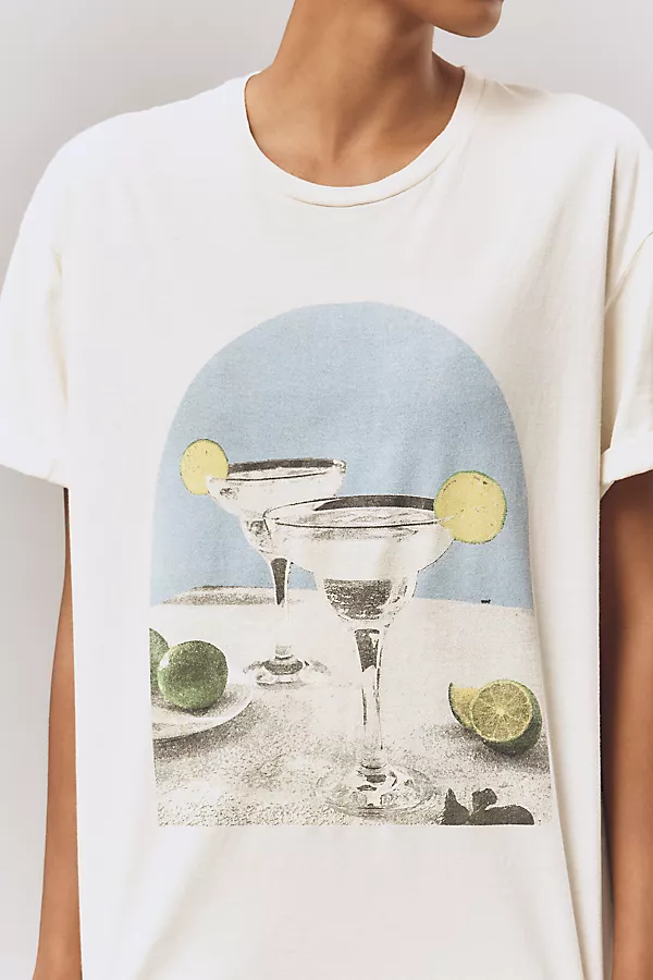 Anthropologie By Anthropologie Margarita Oversized Graphic Tee Ivory Margs