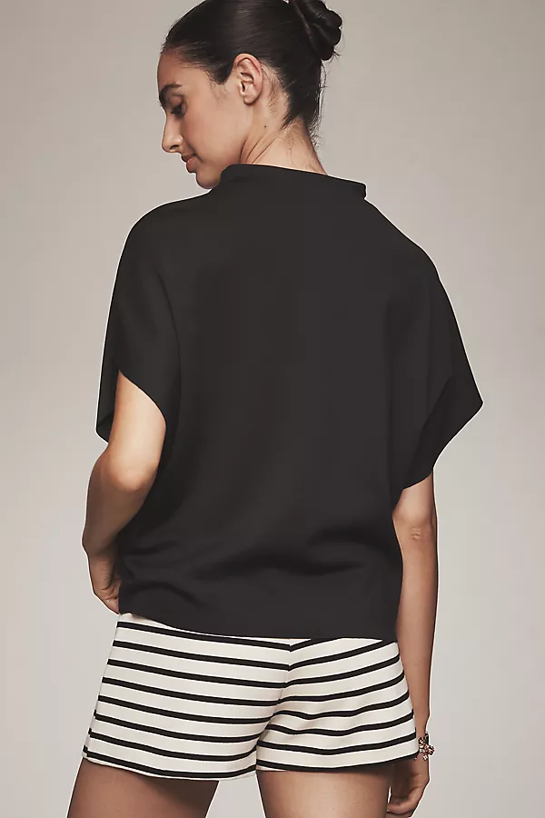 Anthropologie By Anthropologie Mock-Neck Batwing Top Black