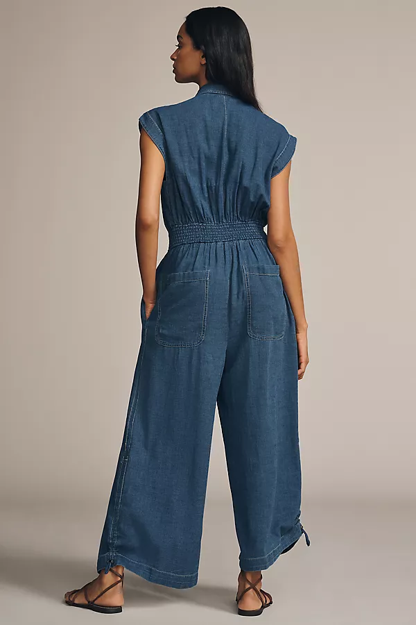 Anthropologie By Anthropologie Parachute Jumpsuit Denim Dark