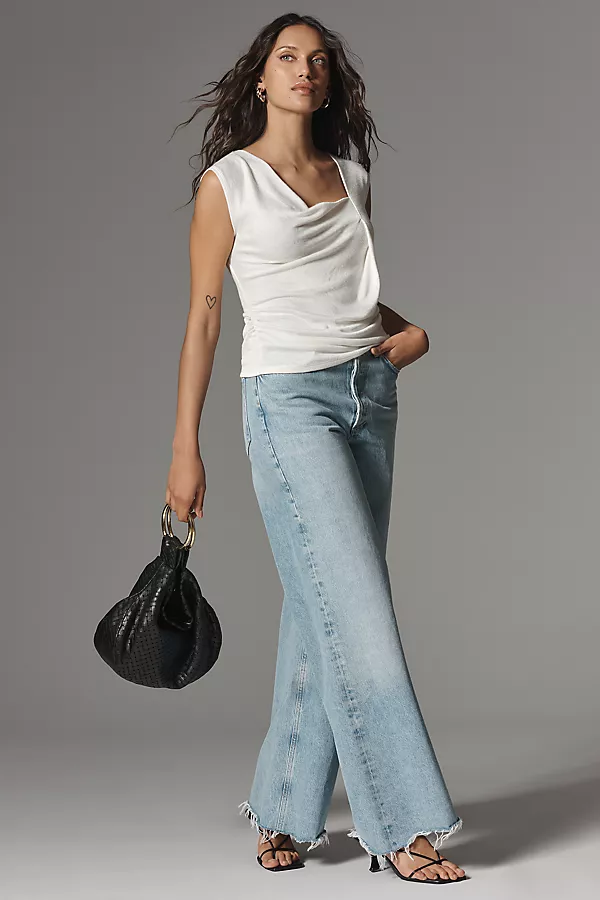 Anthropologie By Anthropologie Sleeveless Draped Top Ivory