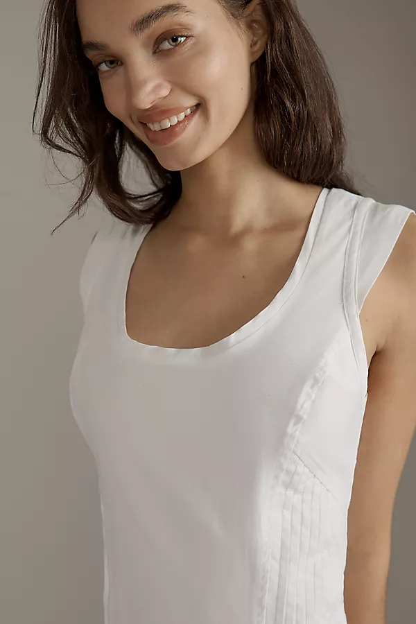 Anthropologie By Anthropologie Sleeveless Scoop-Neck Midi Dress White