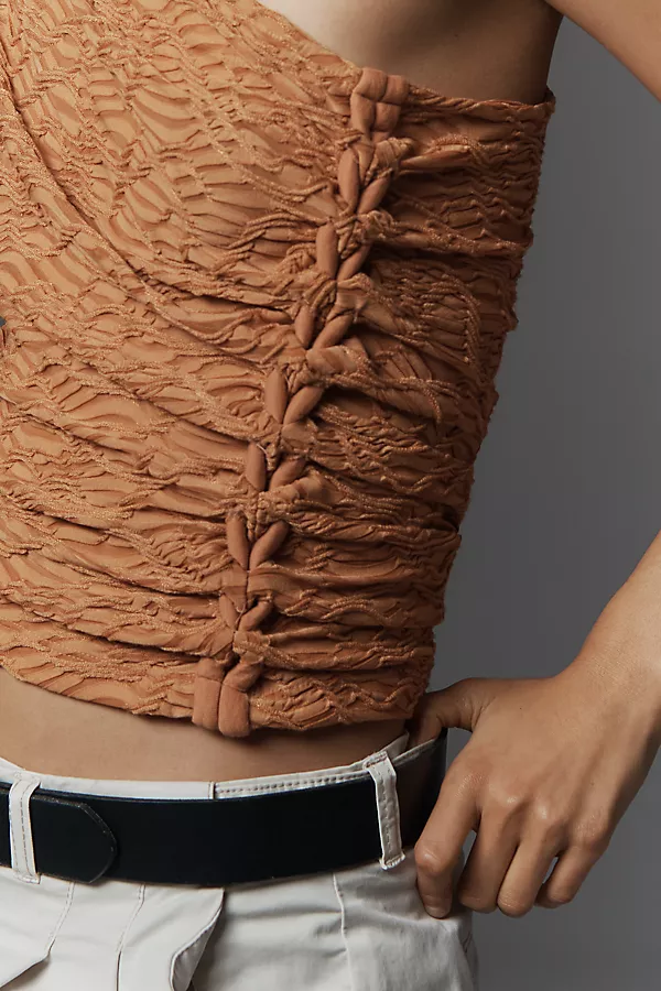 Anthropologie By Anthropologie Textured One-Shoulder Top Orange