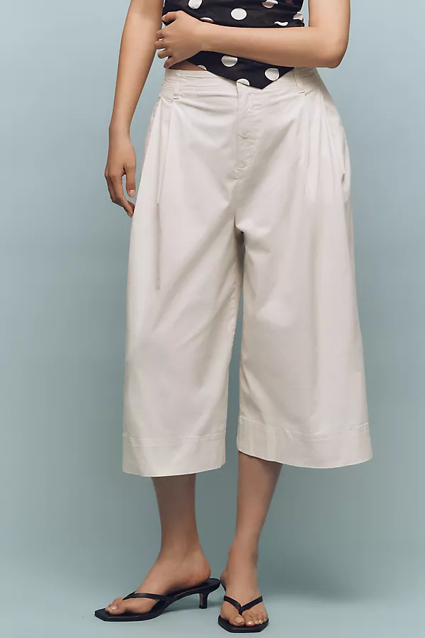 Anthropologie By Anthropologie Trouser Culotte Pants White Putty