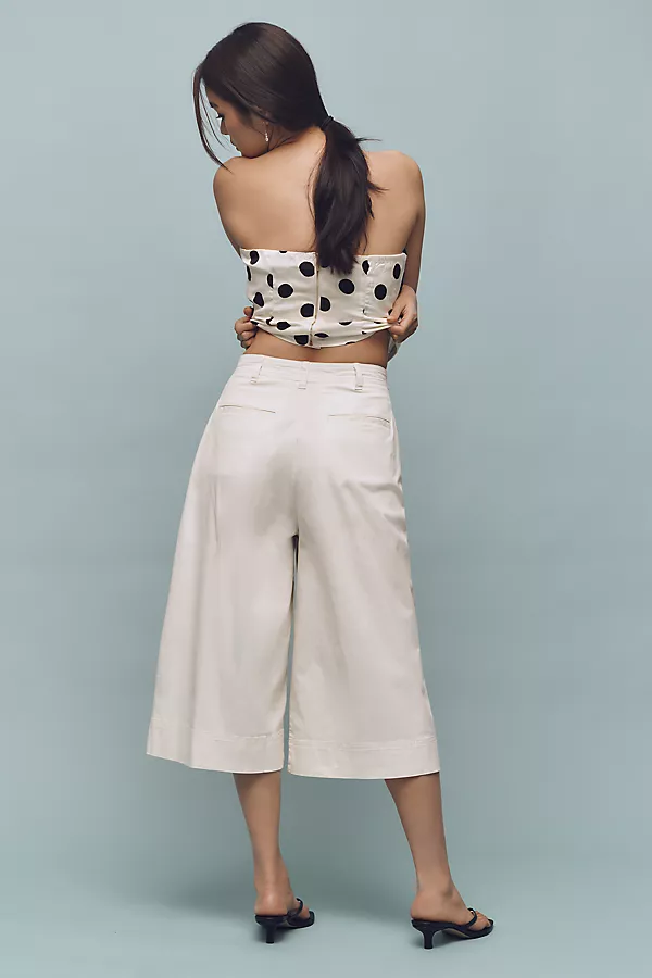 Anthropologie By Anthropologie Trouser Culotte Pants White Putty