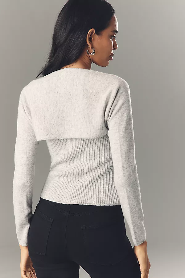 Anthropologie By Anthropologie Wool & Cashmere Shrug Sweater Mineral Grey
