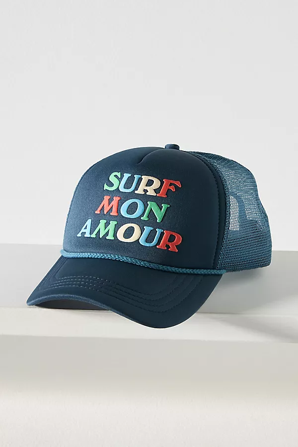 anthropologie Celandine Seaside Trucker Hat Surf Mon Amour