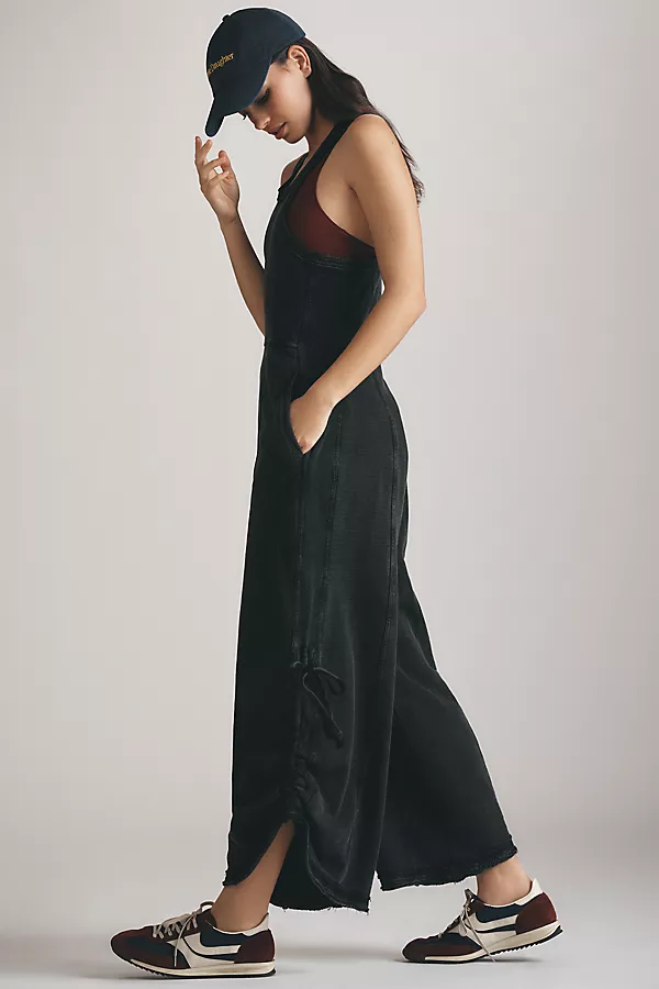 Anthropologie Daily Practice Horizon Wide-Leg Knit Jumpsuit Black