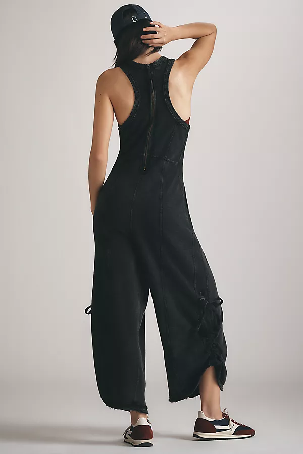 Anthropologie Daily Practice Horizon Wide-Leg Knit Jumpsuit Black