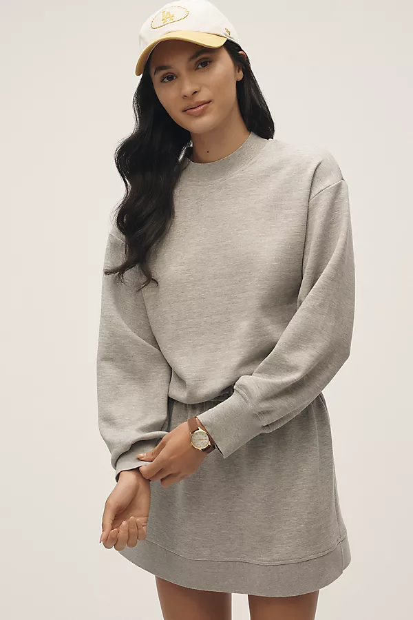 Anthropologie Daily Practice Long-Sleeve MIni Dress Heather Grey