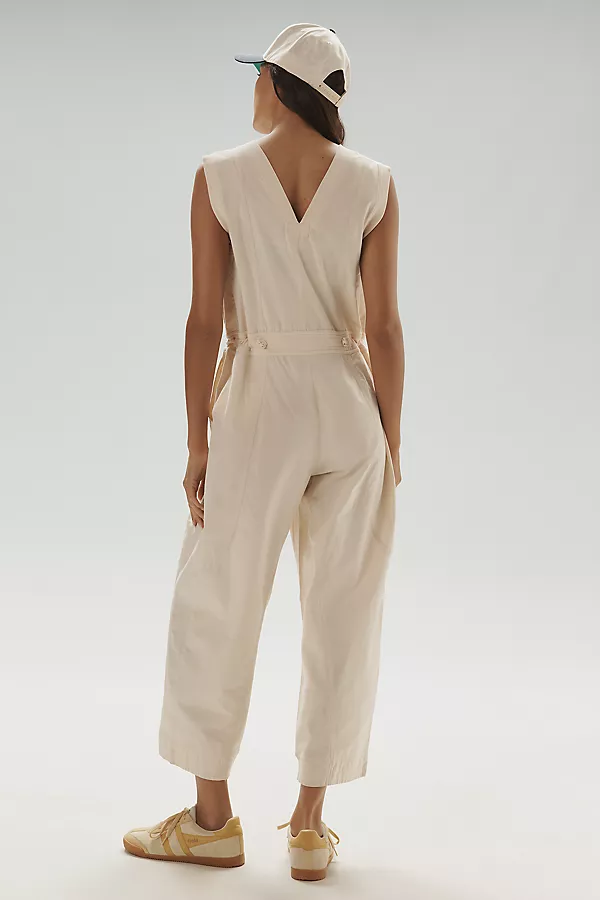 Anthropologie Daily Practice Soller Drawstring Jumpsuit Neutral