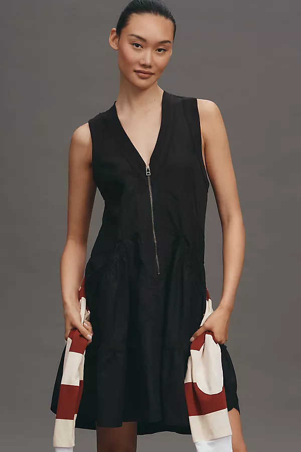 anthropologie Daily Practice Trek Utility Mini Dress Black