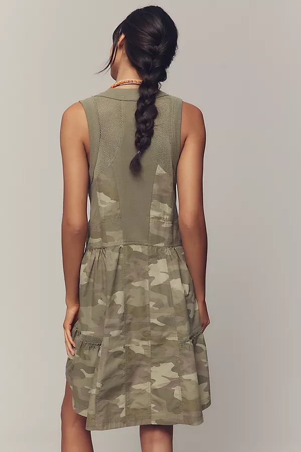 Anthropologie Daily Practice Trek Utility Mini Dress Moss