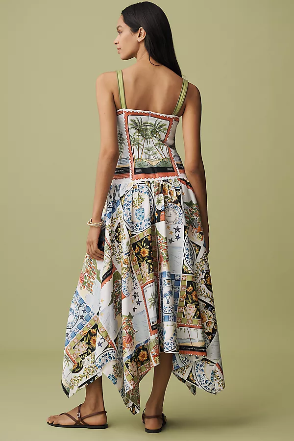 Anthropologie Farm Rio Latin Trip Scarf-Hem Midi Dress Latin Trip Scarves Multi