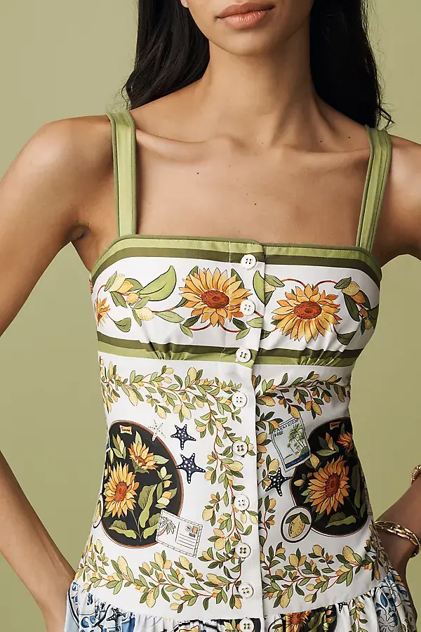 Anthropologie Farm Rio Latin Trip Scarf-Hem Midi Dress Latin Trip Scarves Multi