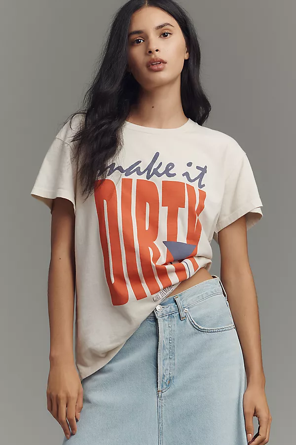 anthropologie Girl Dangerous Dirty Martini Graphic Tee Natural