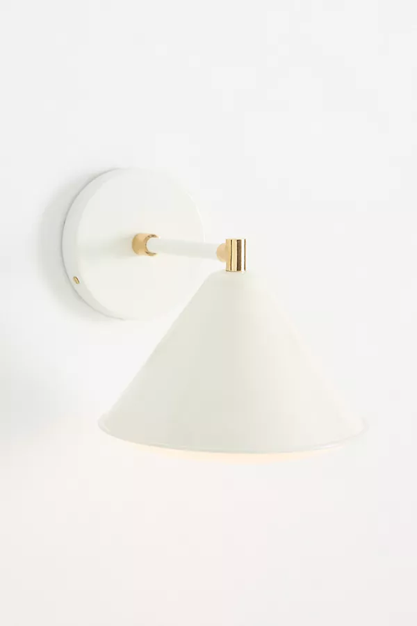 Anthropologie Greenwich Enameled Metal Sconce White