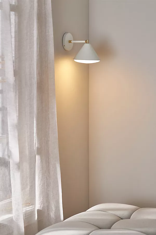 anthropologie Greenwich Enameled Metal Sconce White