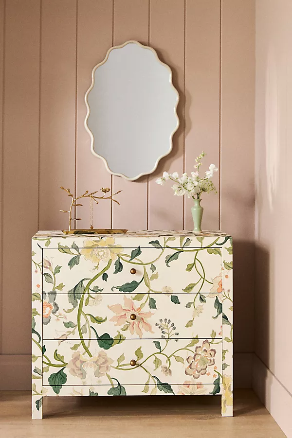 anthropologie Hale Canvas Three-Drawer Dresser Hattie Floral