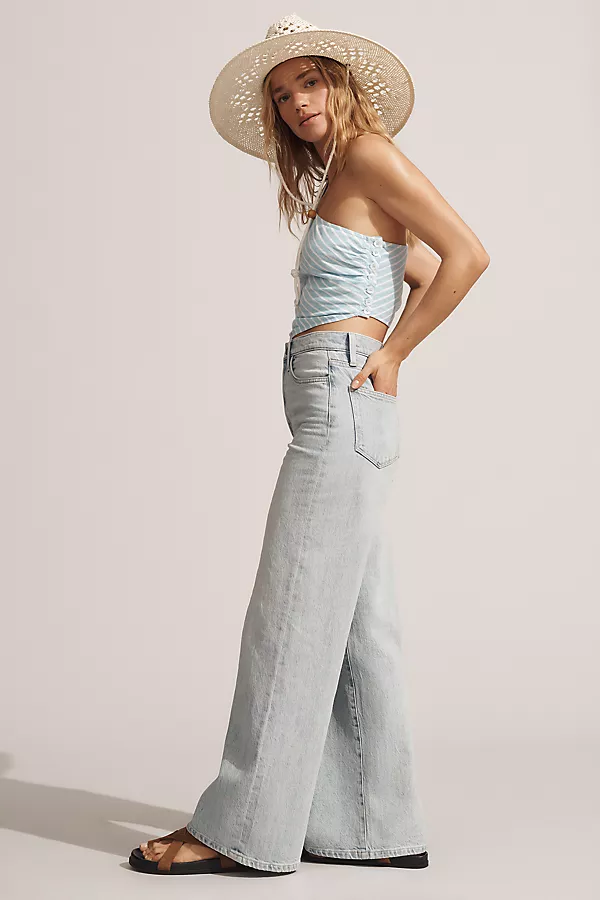 Anthropologie Joe's Jeans Mia Petite Wide-Leg Jeans Denim Light