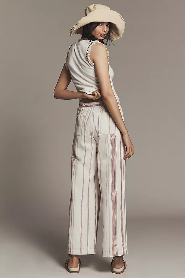 Anthropologie Lost + Wander Costa Mirage Wide-Leg Pants Red-Natural