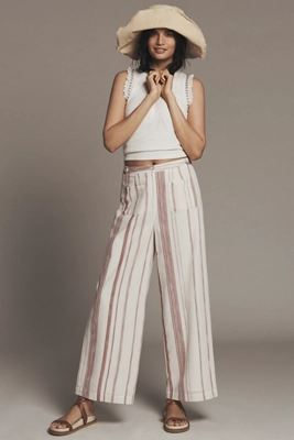 Anthropologie Maeve Grommet Ruffle Tank Top Bright White