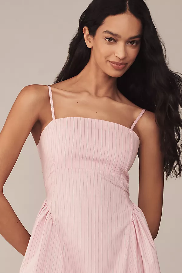 Anthropologie Maeve Sleeveless Fitted A-Line Midi Dress Pink