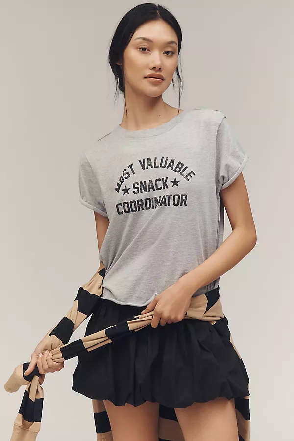 anthropologie Maeve Snack Coordinator Graphic Tee Black