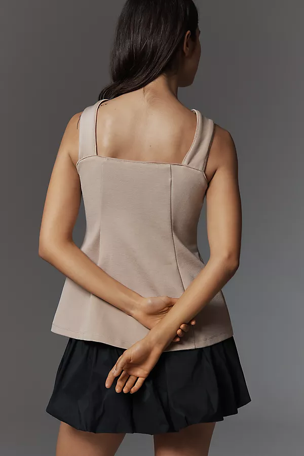 Anthropologie Maeve Structured Longline Vest Soft Camel