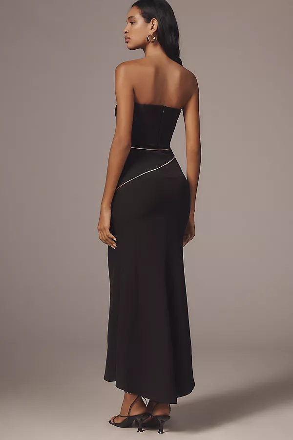 Anthropologie Mare Mare Strapless Hardware Maxi Dress Black