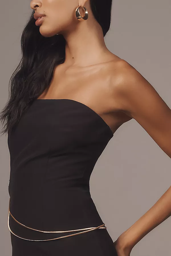 Anthropologie Mare Mare Strapless Hardware Maxi Dress Black