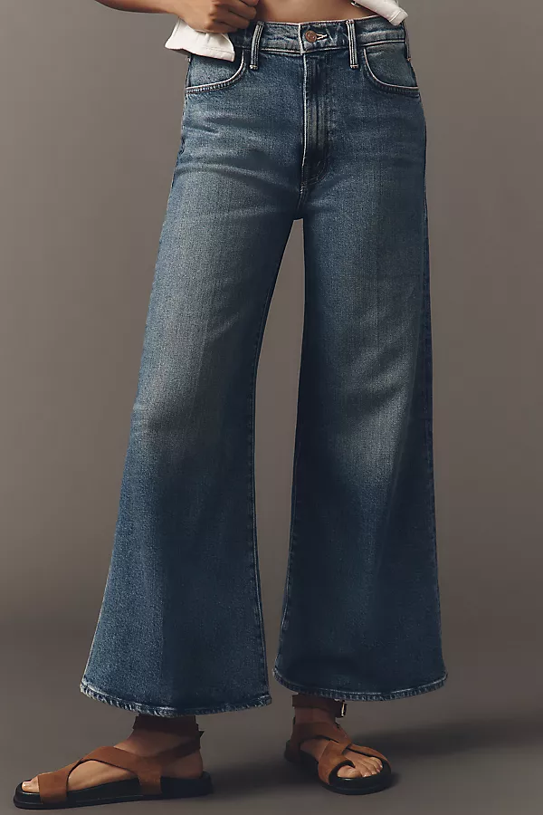Anthropologie MOTHER The Hustler Roller Ankle High-Rise Wide-Leg Jeans Slip And Fall