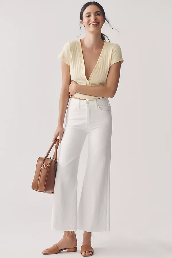 anthropologie MOTHER The Hustler Roller High-Rise Ankle Jeans Fairest Of Them All