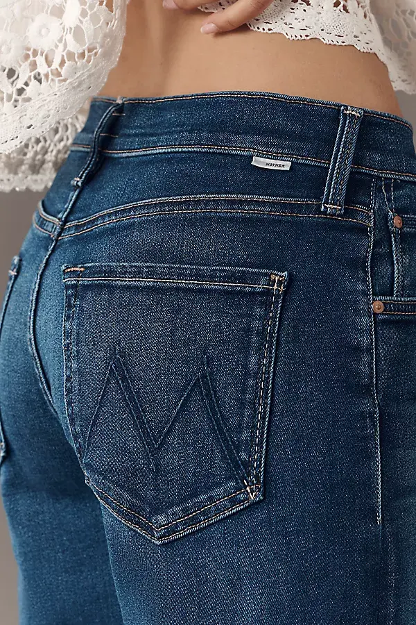 Anthropologie MOTHER The Rambler Zip High-Rise Straight-Leg Ankle Jeans Taking Chances