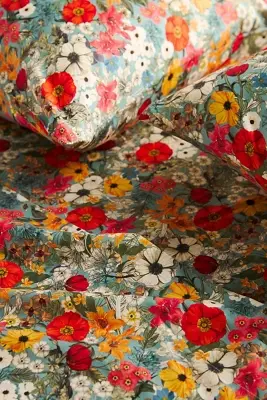 Anthropologie Organic Cotton Sateen Printed Sheet Set Adelyn