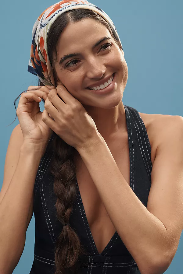 Anthropologie Pilcro Halter Deep-V Seamed Open-Back Mini Dress Charlotte Wash