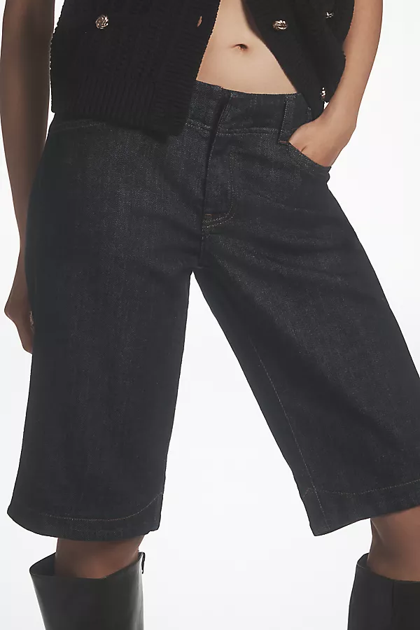 Anthropologie Pilcro Low-Rise Straight-Leg Riding Capri Jeans Rinse Wash