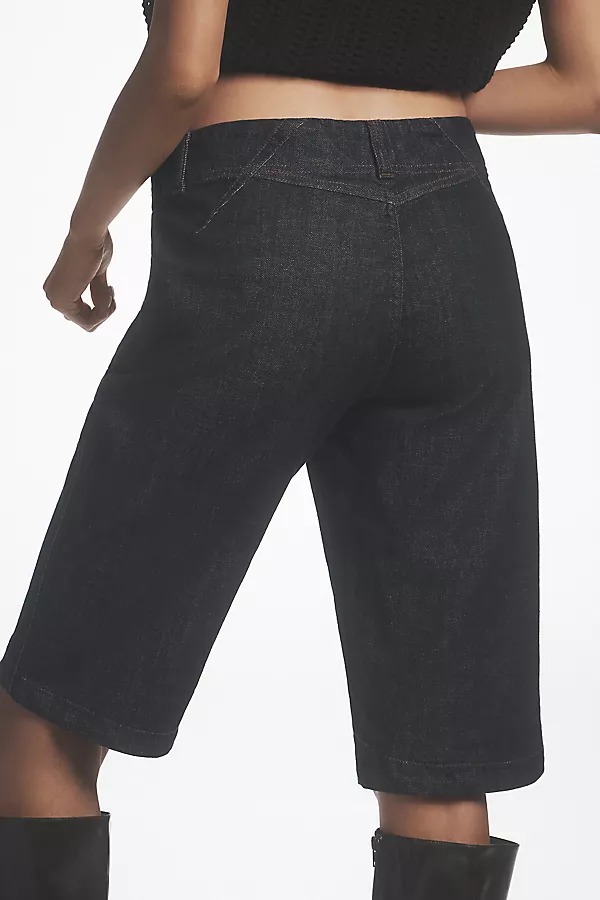 Anthropologie Pilcro Low-Rise Straight-Leg Riding Capri Jeans Rinse Wash