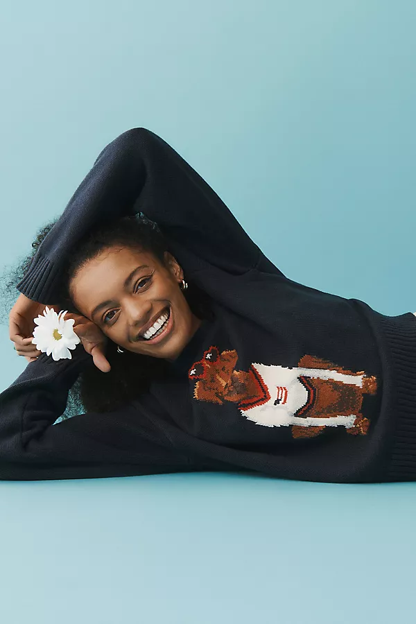 Anthropologie Porridge Jolene Pullover Sweater Americana Dog