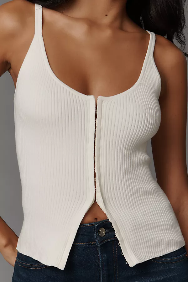 Anthropologie Reformation Eloise Cotton-Blend Tank Top Fior Di Latte