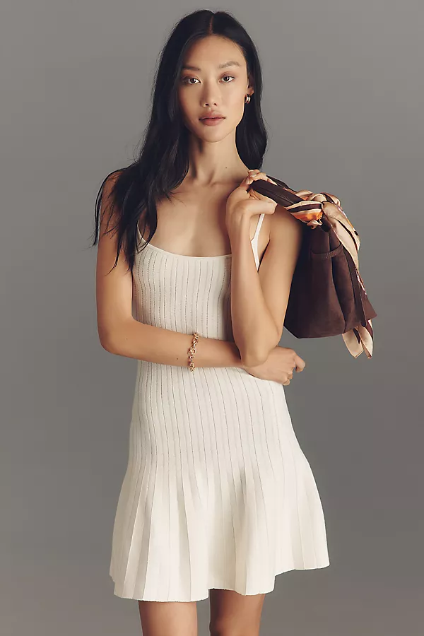 Anthropologie Reformation Rhia Fit-and-Flare Mini Dress Fior Di Latte