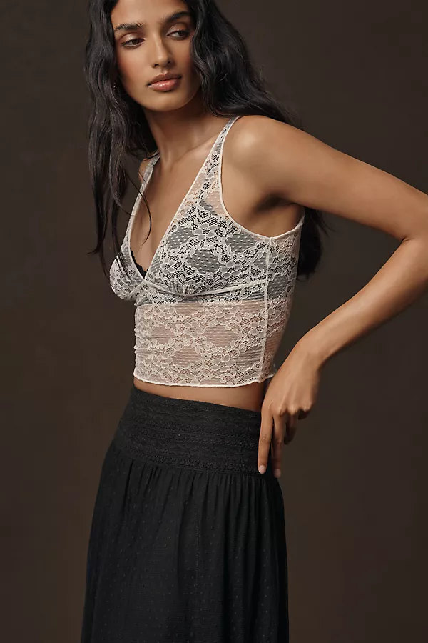 Anthropologie RIXO Tuta Tiered Lace Maxi Skirt Black