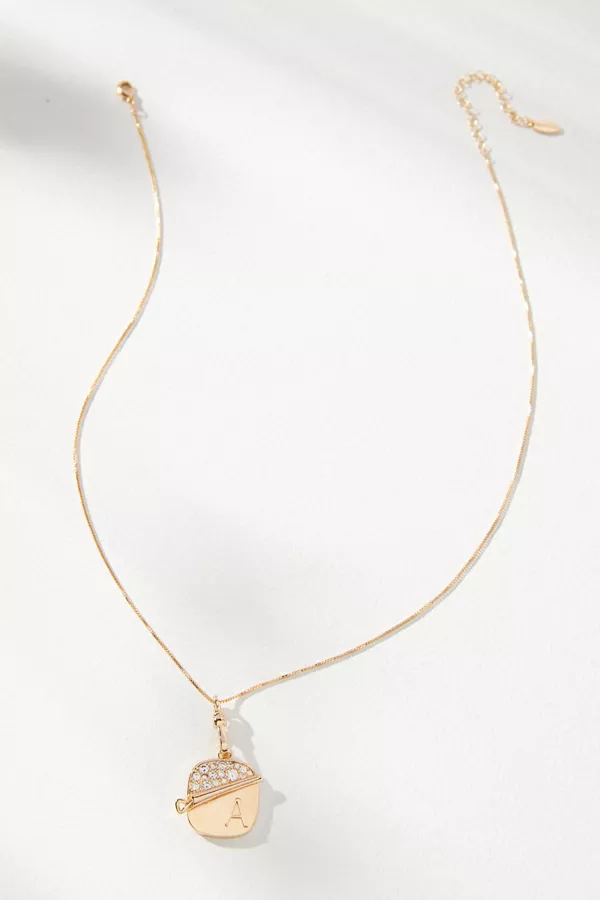 Anthropologie Sardine Tin Charm Monogram Necklace A