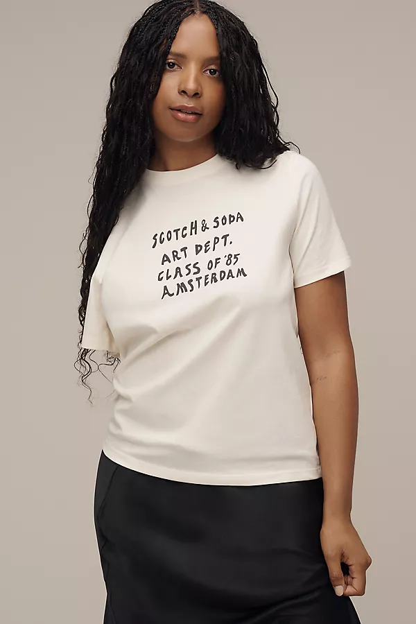 anthropologie Scotch & Soda Cotton Graphic Tee Eggnog